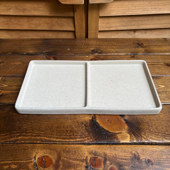 Hearth & Hand Stoneware Vanity Tray - Dual Section Organizer - Picture 1 of 8